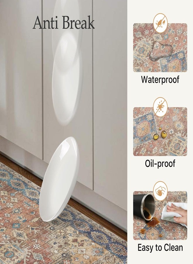 GENIMO Kitchen Mats for Floor, 2PCS Kitchen Rugs Non Slip Washable, Waterproof Anti Fatigue Mat, Comfort Standing Runner Rug for Sink, Office, Laundry, Home, 17.3"x47"+17.3"x30", RetroBrick - Image 4